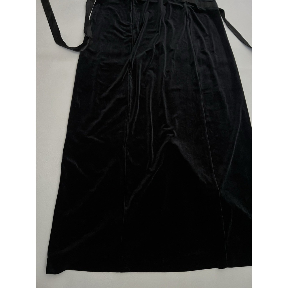 Motherhood Maternity Vintage Black Velvet Midi Maxi Dress Bow Small Whimsigoth - Picture 6 of 9